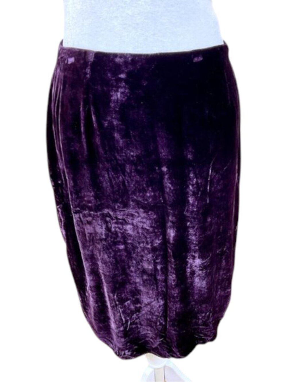 Pinko Skirt Velvet Pencil Purple Silk Blend (8)